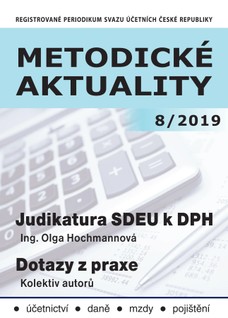 Metodické aktuality Svazu účetních 8/2019