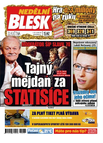 Nedělní Blesk - 31.5.2015