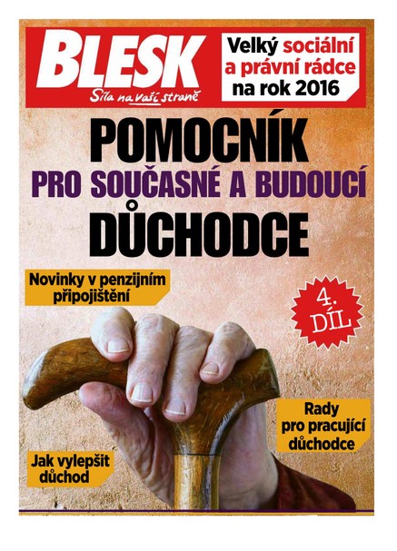 Příloha Blesk -Pomocník pro současné a budoucí důchodce 15.2.2016