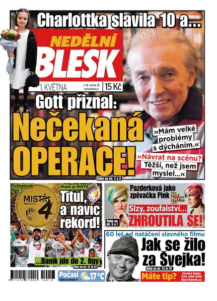 Nedělní Blesk - 1.5.2016