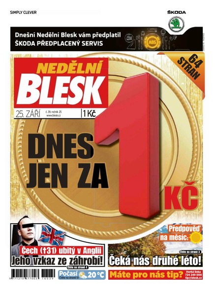 Nedělní Blesk - 25.9.2016