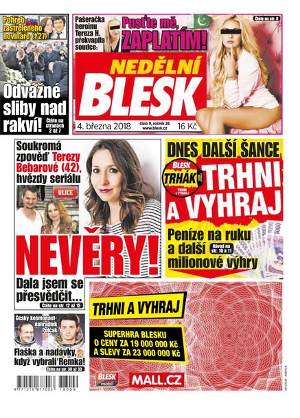 Nedělní Blesk - 4.3.2018