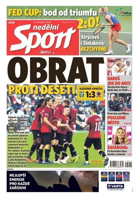 Nedělní Sport - 11.11.2018