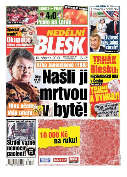 Nedělní Blesk - 10.3.2019