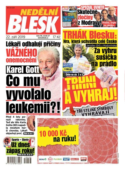 Nedělní Blesk - 22.9.2019