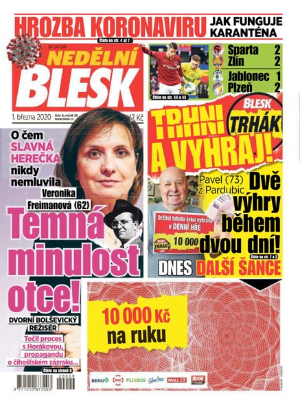 Nedělní Blesk - 1.3.2020