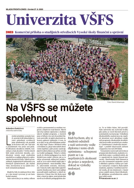 MF DNES Severní Čechy extra - 27.8.2020