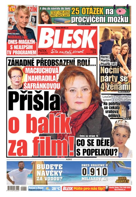 Blesk - 28.8.2020