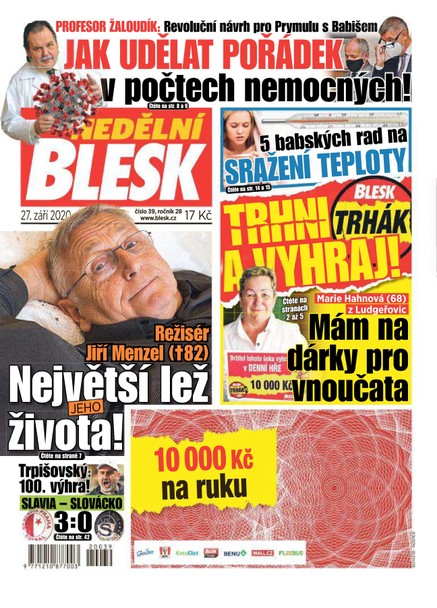 Nedělní Blesk - 27.9.2020