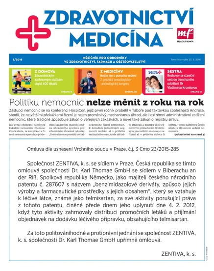 Zdravotnictví a medicína 5/2016