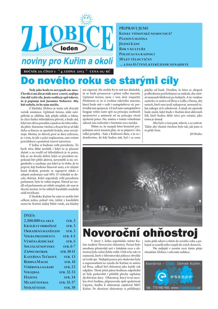 Zlobice – noviny pro Kuřim a okolí  Zlobice - noviny pro Kuřim a okolí 1/2013