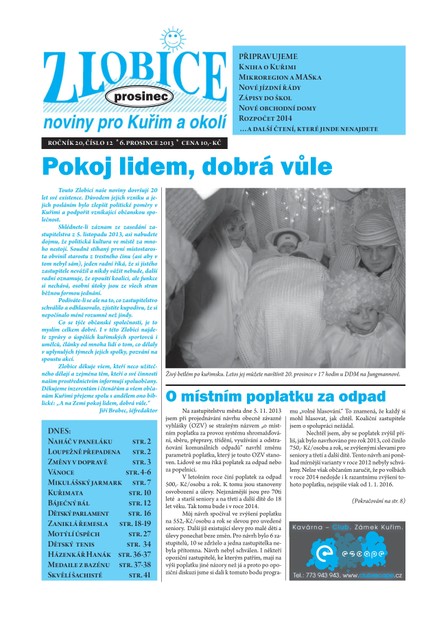 Zlobice – noviny pro Kuřim a okolí  Zlobice - noviny pro Kuřim a okolí  12/2013