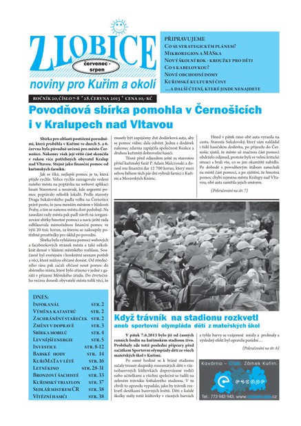 Zlobice – noviny pro Kuřim a okolí  Zlobice - noviny pro Kuřim a okolí 7-8/2013