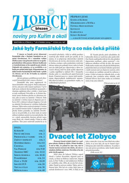 Zlobice – noviny pro Kuřim a okolí  Zlobice - noviny pro Kuřim a okolí  3/2013