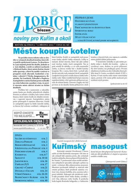 Zlobice – noviny pro Kuřim a okolí  Zlobice - noviny pro Kuřim a okolí 3/2012