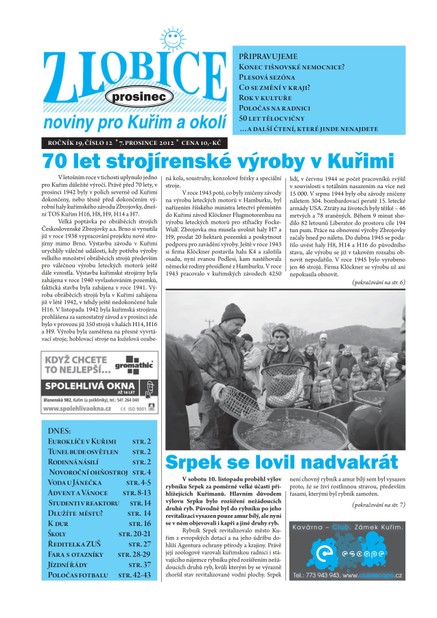 Zlobice – noviny pro Kuřim a okolí  Zlobice - noviny pro Kuřim a okolí 12/2012