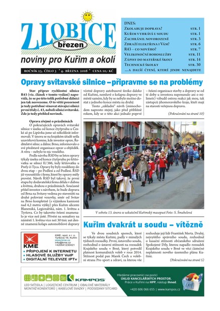 Zlobice – noviny pro Kuřim a okolí  3/2016