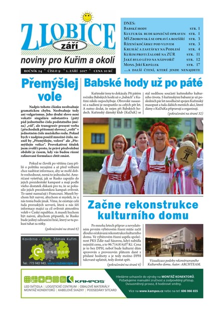 Zlobice – noviny pro Kuřim a okolí  9/2017