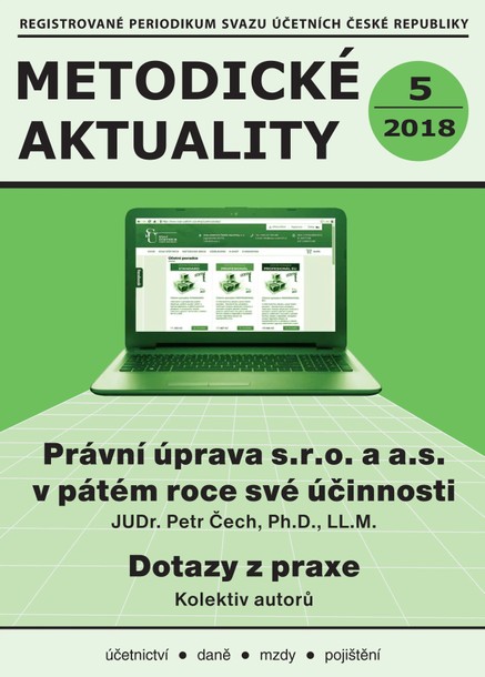 Metodické aktuality Svazu účetních 5/2018