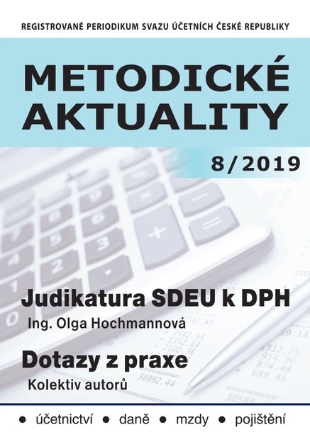 Metodické aktuality Svazu účetních 8/2019