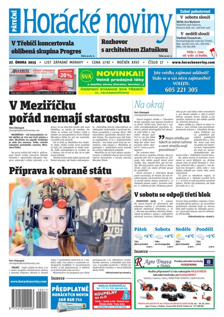 Horácké Noviny pátek 27.2.2015 č. 17