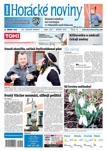 Horácké Noviny úterý 17.2.2015 č. 14