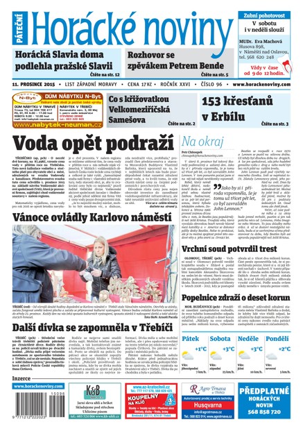 Horácké Noviny Pátek 11.12.2015 č. 96