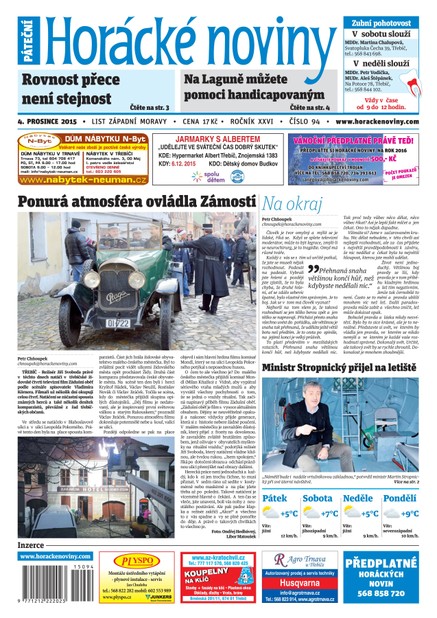 Horácké Noviny Pátek 4.12.2015 č. 94