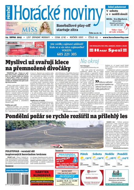 Horácké Noviny Pátek 14.8.2015 č.63 