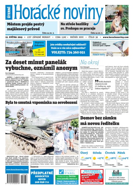 Horácké Noviny úterý12.5.2015 č. 36