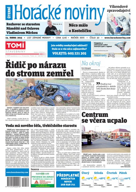 Horácké Noviny úterý 14. 4. 2015 č.30