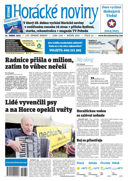 Horácké Noviny úterý 21.4.2015 č. 32