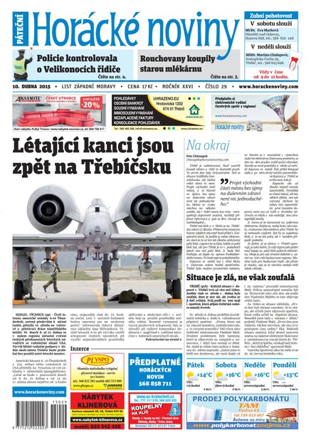 Horácké Noviny pátek 10. 4. 2015 č.29