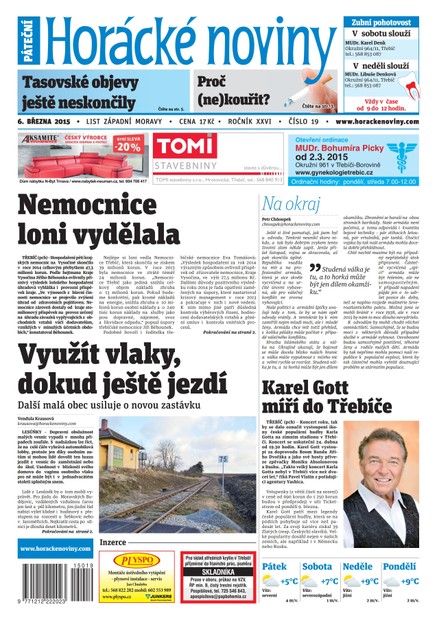 Horácké Noviny pátek 6.3.2015 č. 19