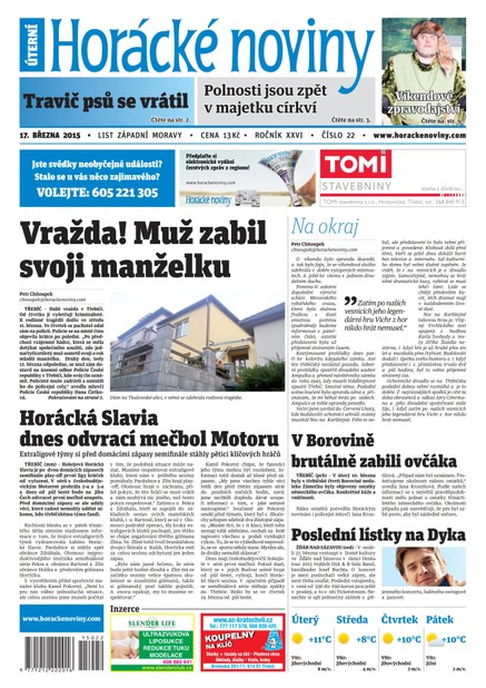 Horácké Noviny úterý 17.3. 2015 č. 22