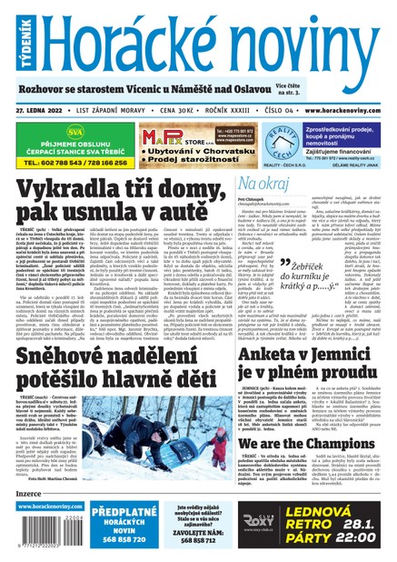 Horácké Noviny Čtvrtek 27.1.2022 č. 004