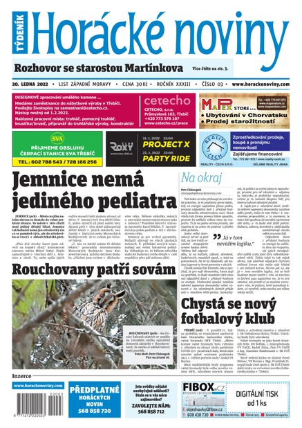 Horácké Noviny Čtvrtek 20.1.2022 č. 003