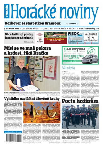 Horácké Noviny Čtvrtek 3.11.2022 č. 044