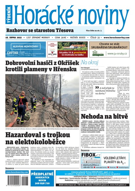 Horácké Noviny Čtvrtek 18.8.2022 č. 033