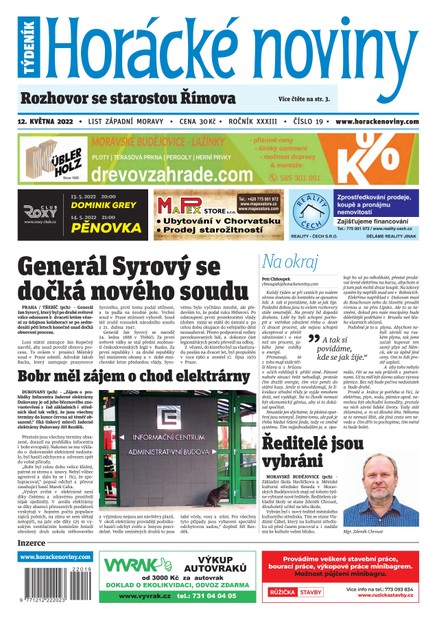 Horácké Noviny Čtvrtek 12.5.2022 č. 019
