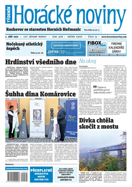 Horácké Noviny Čtvrtek 1.9.2022 č. 035