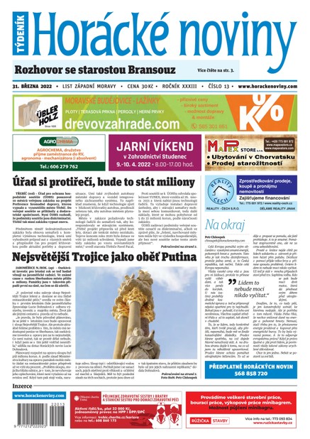 Horácké Noviny Čtvrtek 31.3.2022 č. 013