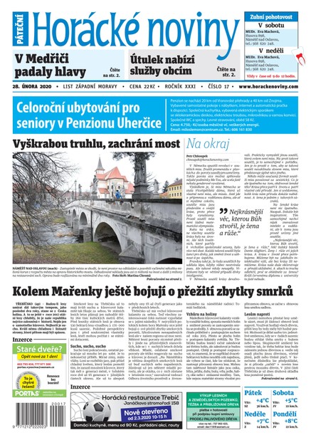 Horácké Noviny Pátek 28.2.2020 č. 017