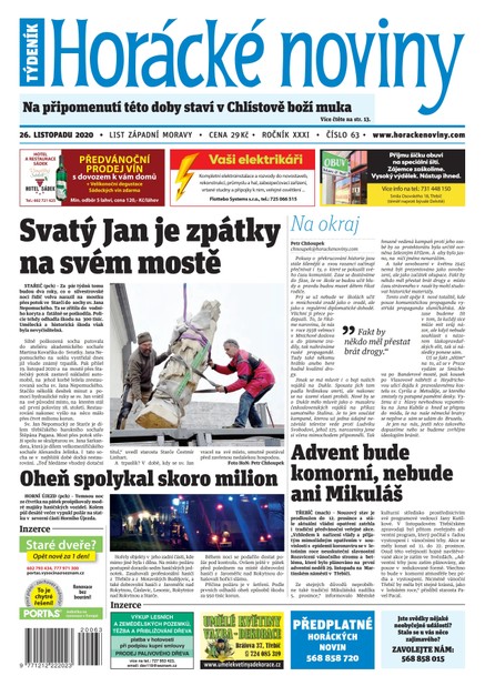 Horácké Noviny Čtvrtek 26.11.2020 č. 063