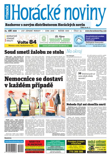 Horácké Noviny Čtvrtek 24.9.2020 č. 054