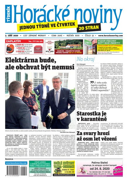 Horácké Noviny Čtvrtek 3.9.2020 č. 051