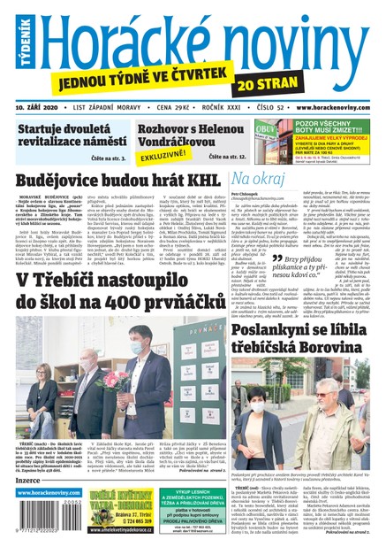 Horácké Noviny Čtvrtek 10.9.2020 č. 052