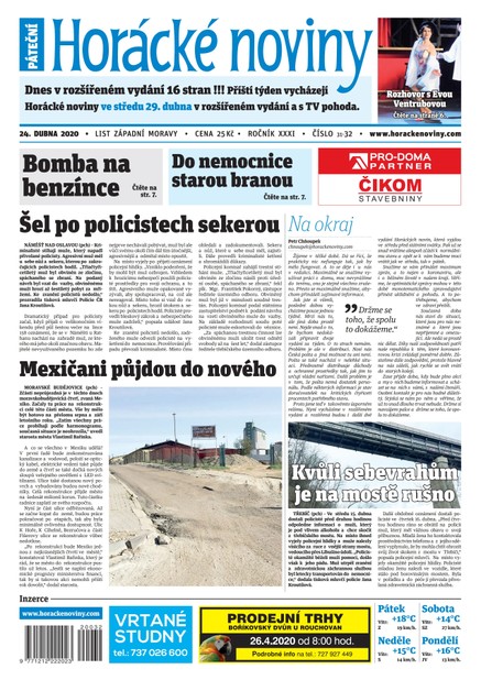 Horácké Noviny Pátek 24.4.2020 č. 032