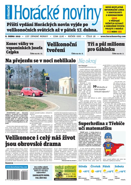 Horácké Noviny Středa 8.4.2020 č. 028