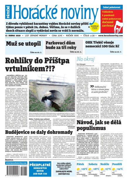 Horácké Noviny Pátek 17.4.2020 č. 030